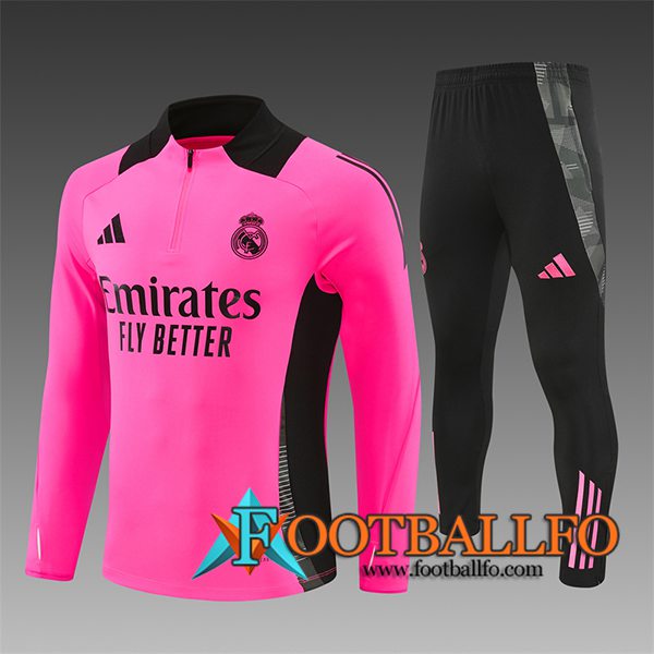 Chandal Equipos De Futbol Real Madrid Ninos Rosa/Negro 2024/2025