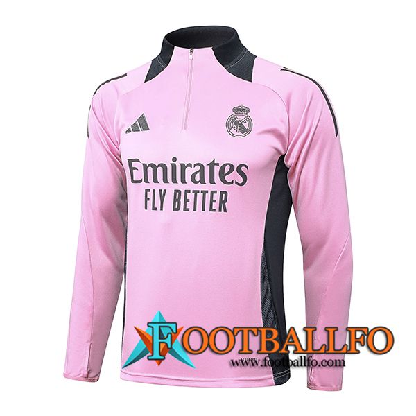 Sudadera De Entrenamiento Real Madrid Rosa/Gris 2024/2025 -03