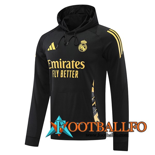 Sudadera De Entrenamiento Capucha Real Madrid Amarillo/Negro 2024/2025