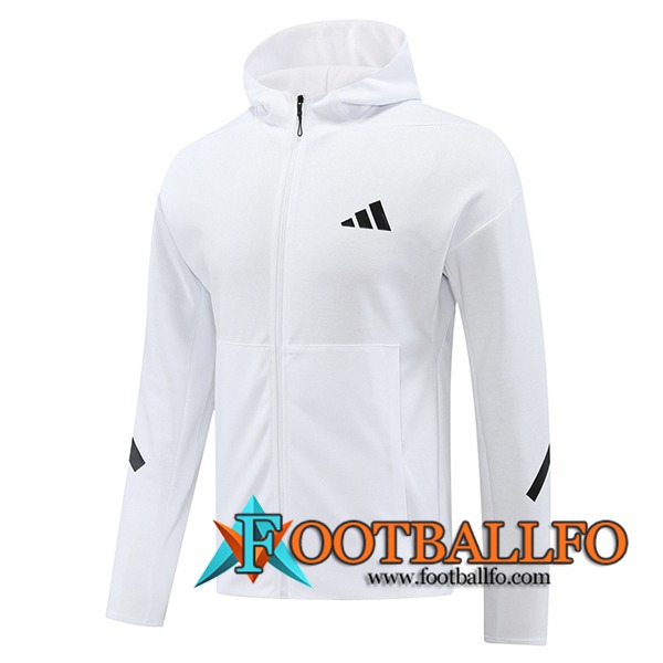 Chaqueta Con Capucha Adidas Blanco/Negro 2024/2025