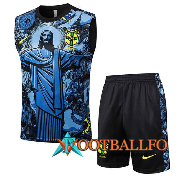 Camiseta Entrenamiento sin mangas Brasil Azul/Negro 2024/2025