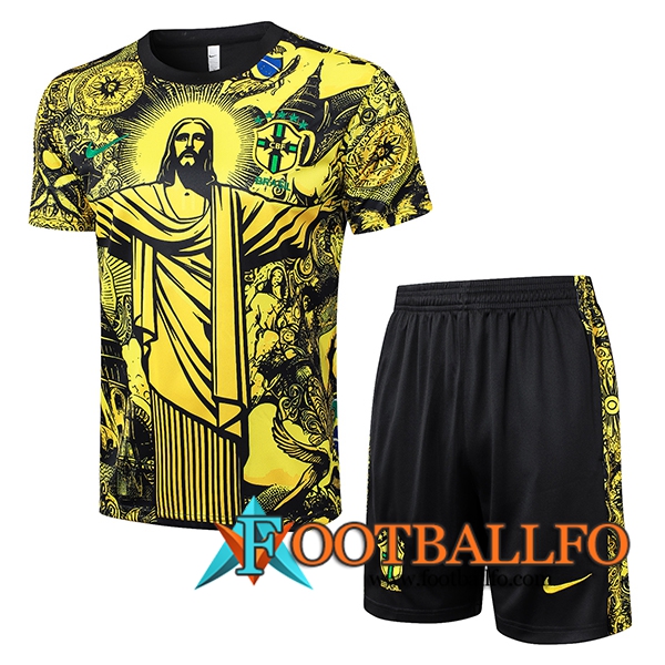 Camiseta Entrenamiento Brasil Amarillo/Negro 2024/2025