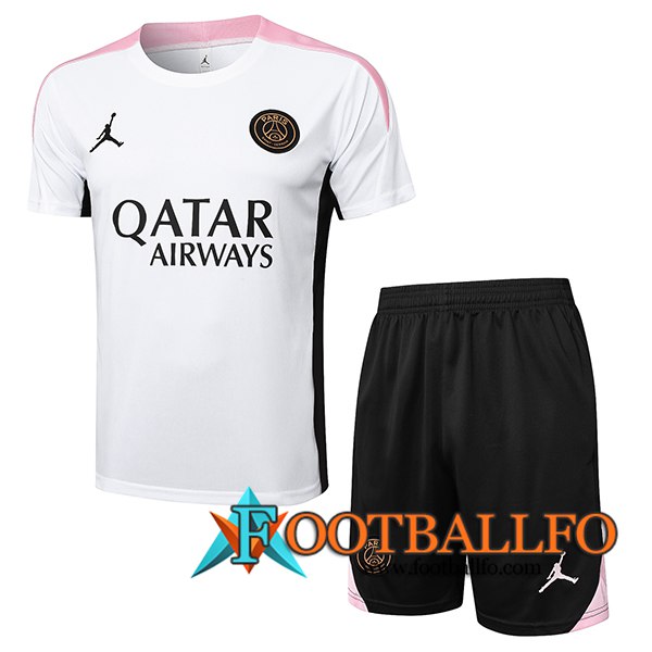 Camiseta Entrenamiento PSG Blanco/Negro/Rosa 2024/2025