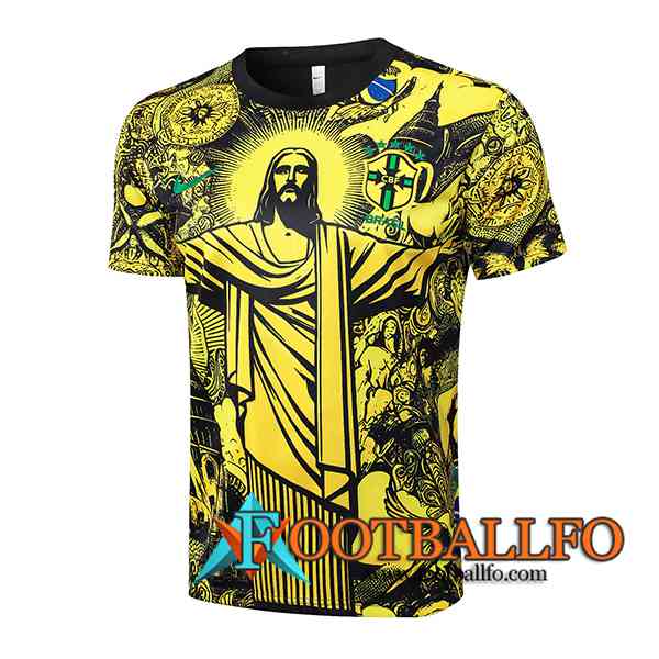 Camiseta Entrenamiento Brasil Amarillo/Negro 2024/2025