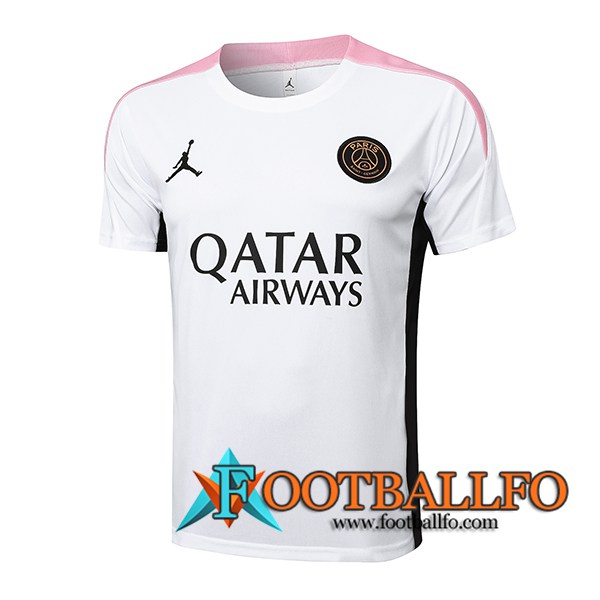 Camiseta Entrenamiento PSG Blanco/Negro/Rosa 2024/2025