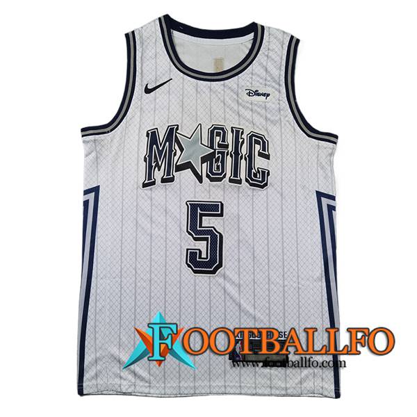 Camisetas NBA Orlando Magic (BANCHERO #5) 2024/25 Blanco/Negro