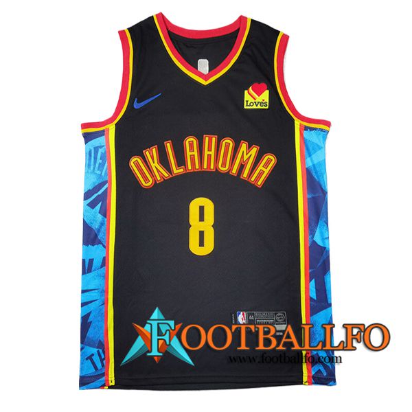 Camisetas NBA Oklahoma City Thunder (WILLIAMS #8) 2024/25 Negro/Amarillo/Azul