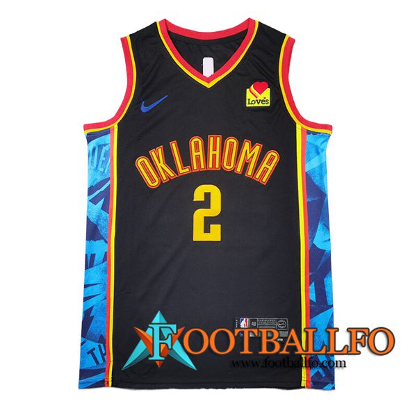 Camisetas NBA Oklahoma City Thunder (GIL GEOUS-ALEXANDER #2) 2024/25 Negro/Amarillo/Azul