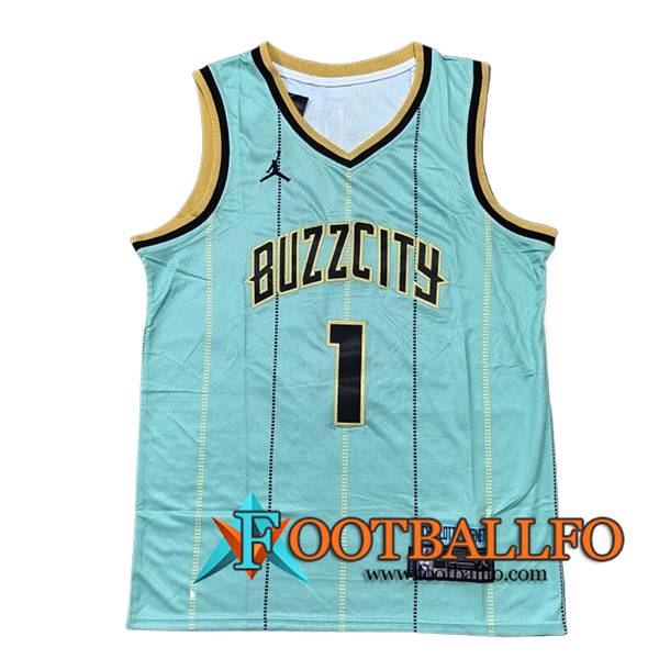 Camisetas NBA Charlotte Hornets (BALL #1) 2024/25 Verde/Negro/Amarillo