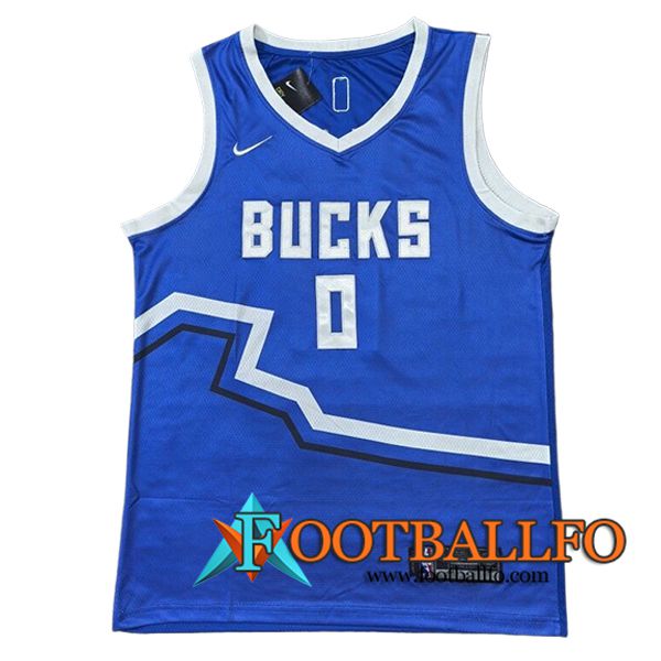 Camisetas NBA Milwaukee Bucks (LILLARD #0) 2024/25 Azul/Blanco