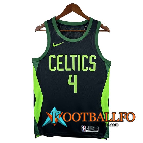 Camisetas NBA Boston Celtics (HOLIDAY #4) 2024/25 Negro/Verde -03