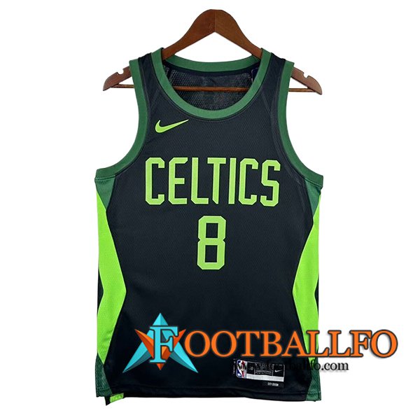 Camisetas NBA Boston Celtics (PORZINGIS #8) 2024/25 Negro/Verde -02