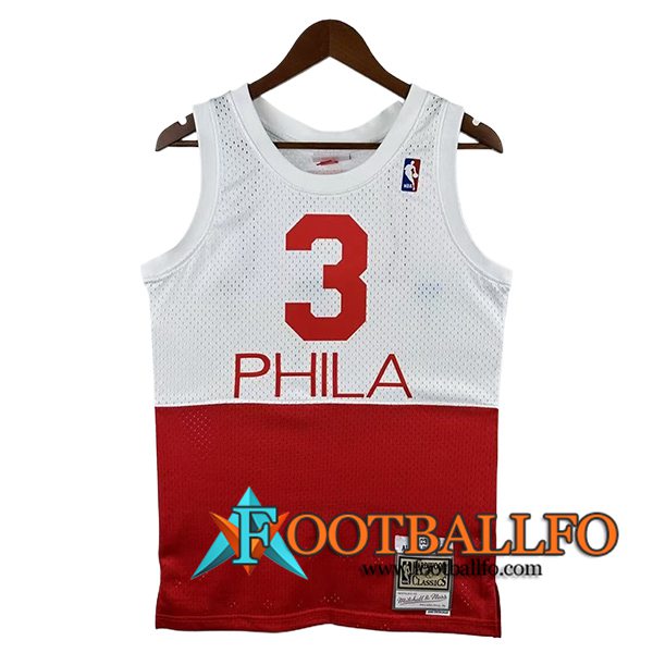 Camisetas NBA Philadelphia 76ers (IVERSON #3) 2023/24 Blanco/Rojo