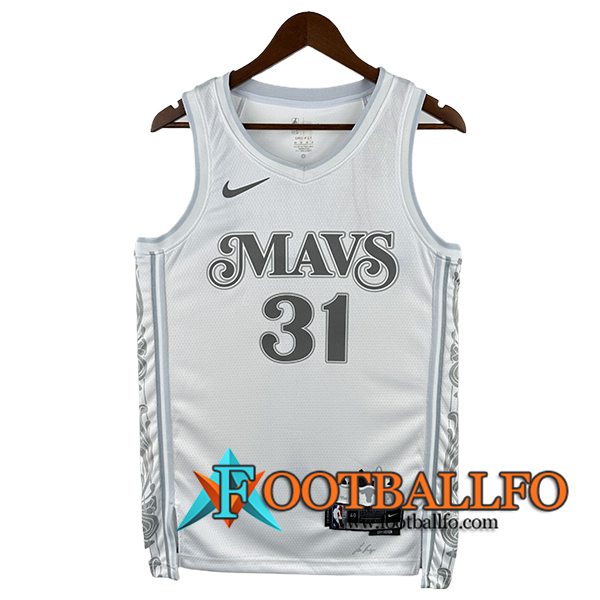 Camisetas NBA Dallas Mavericks (THOMPSON #31) 2024/25 Blanco/Gris