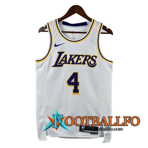 Camisetas NBA Los Angeles Lakers (KNECHT #4) 2024/25 Blanco/Violeta/Amarillo