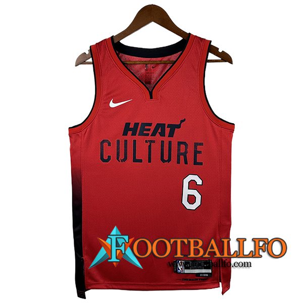 Camisetas NBA Miami Heat (JAMES #6) 2024/25 Rojo/Negro