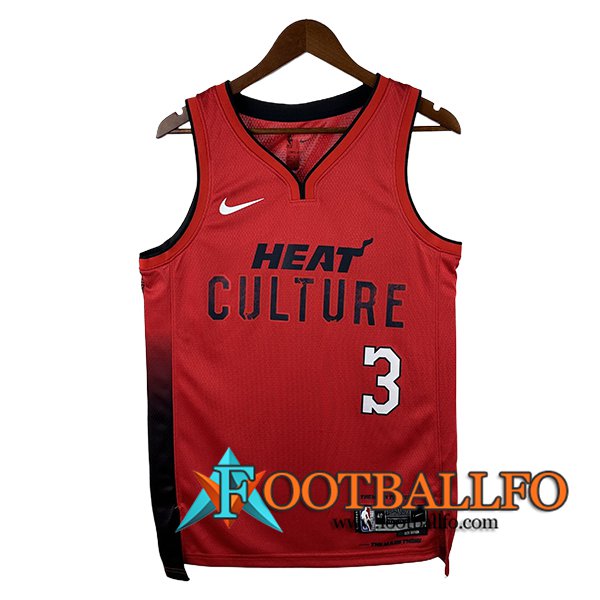 Camisetas NBA Miami Heat (WADE #3) 2024/25 Rojo/Negro