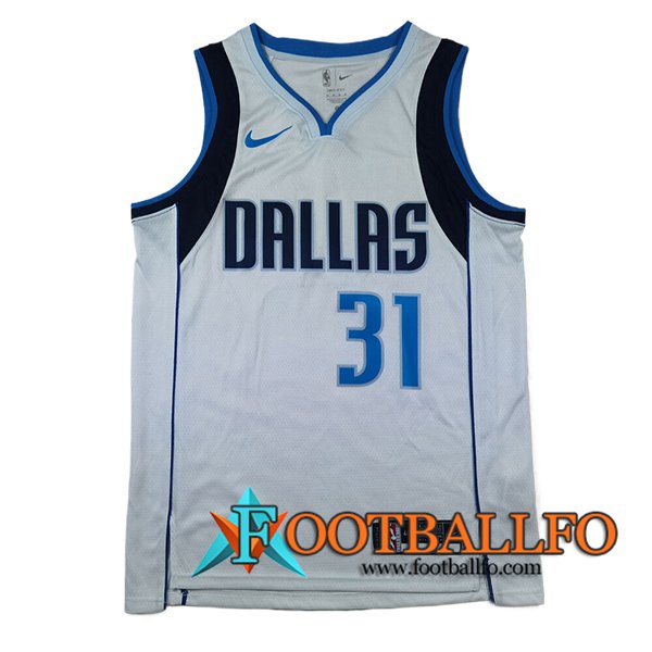 Camisetas NBA Dallas Mavericks (THOMPSON #31) 2024/25 Blanco/Azul/Negro