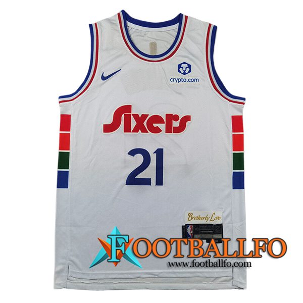 Camisetas NBA Philadelphia 76ers (EMBIID #21) 2024/25 Blanco