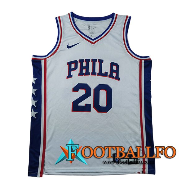 Camisetas NBA Philadelphia 76ers (McCAIN #20) 2024/25 Blanco/Azul