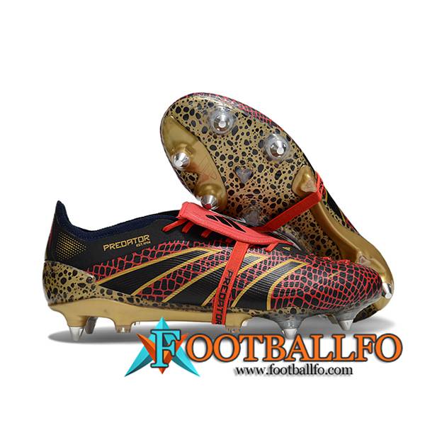 Adidas Botas De Fútbol Predator Elite Tongue SG Negro/Amarillo/Rojo