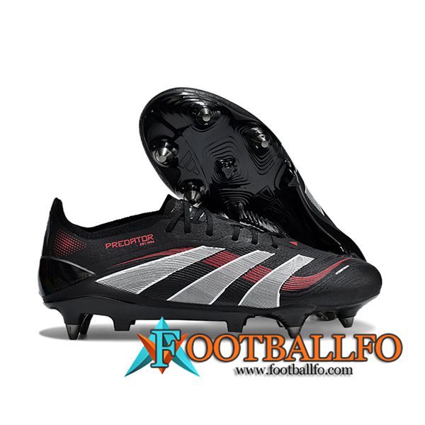 Adidas Botas De Fútbol 25 Predator Elite SG Negro/Gris/Rojo