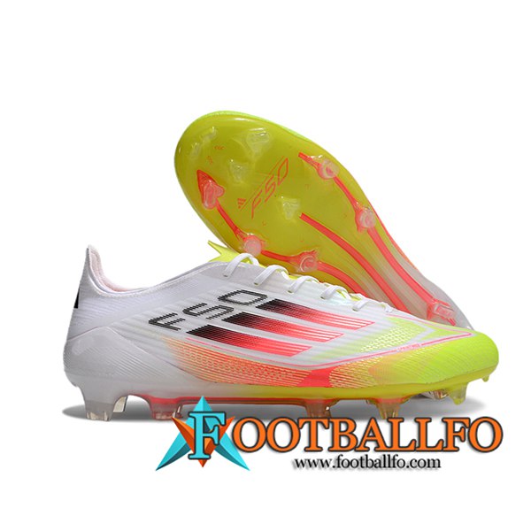 Adidas Botas De Fútbol F50 ELITE FG Blanco/Amarillo/Naranja