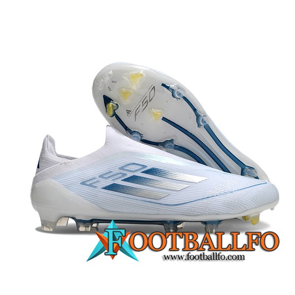 Adidas Botas De Fútbol F50 Elite Laceless FG Blanco/Azul