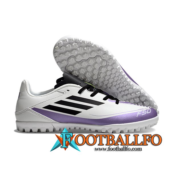 Adidas Botas De Fútbol F50 CLUB TF Blanco/Violeta/Negro