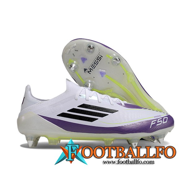 Adidas Botas De Fútbol F50 Elite SG Blanco/Violeta/Negro