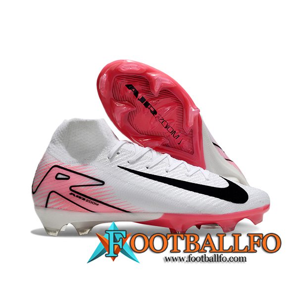 Nike Botas De Fútbol Air Zoom Mercurial Superfly IIX Elite FG Blanco/Rosa/Negro