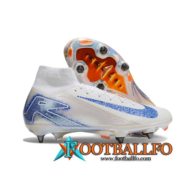 Nike Botas De Fútbol Air Zoom Mercurial Superfly IIX Elite SG Blanco/Azul