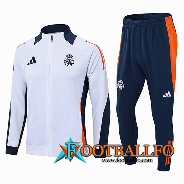 Chandal Equipos De Futbol Chaquetas Real Madrid Blanco/Azul/Naranja 2024/2025 -02