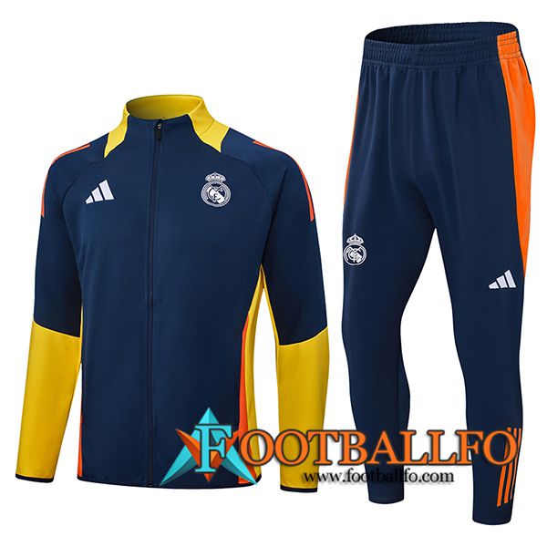 Chandal Equipos De Futbol Chaquetas Real Madrid Azul/Amarillo/Naranja 2024/2025