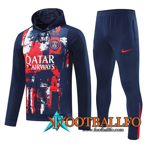 Chaqueta Con Capucha Chandal Rompevientos PSG Azul/Rojo 2024/2025