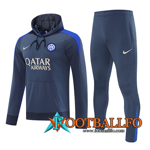 Chaqueta Con Capucha Chandal Rompevientos Inter Milan Gris/Azul 2024/2025