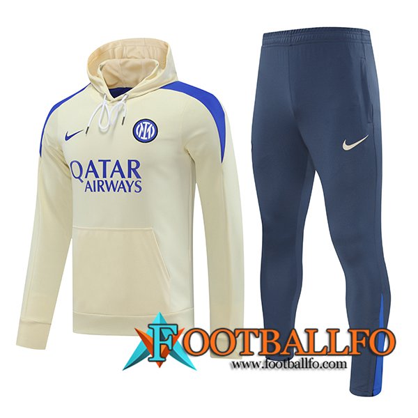 Chaqueta Con Capucha Chandal Rompevientos Inter Milan Amarillo/Azul 2024/2025