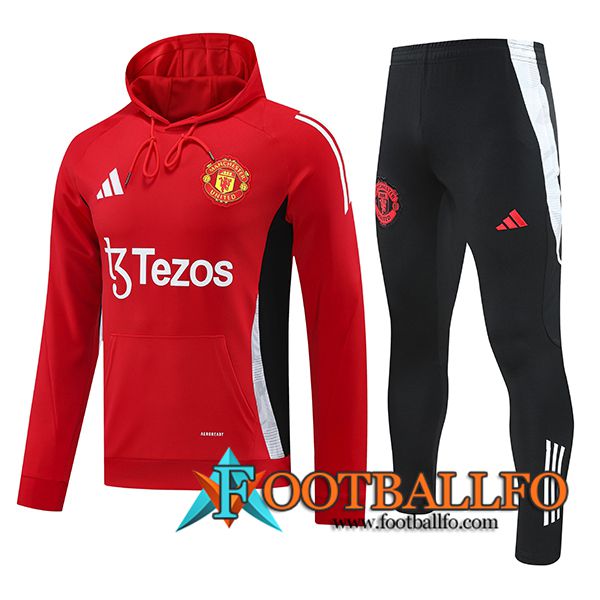 Chaqueta Con Capucha Chandal Rompevientos Manchester United Rojo 2024/2025