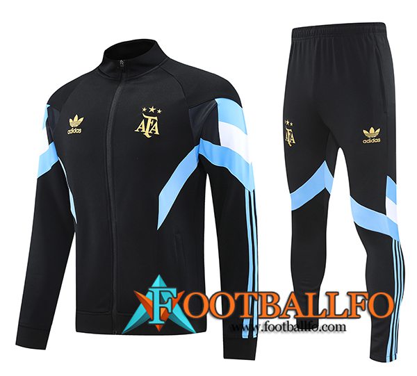 Chandal Equipos De Futbol Chaquetas Argentina Negro/Azul 2024/2025 -03