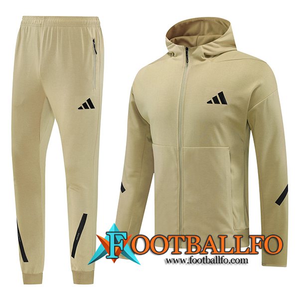 Chaqueta Con Capucha Chandal Rompevientos Adidas Amarillo/Negro 2024/2025