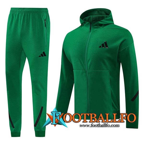 Chaqueta Con Capucha Chandal Rompevientos Adidas Verde 2024/2025