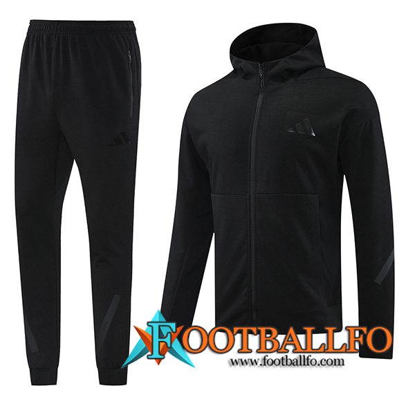 Chaqueta Con Capucha Chandal Rompevientos Adidas Negro 2024/2025