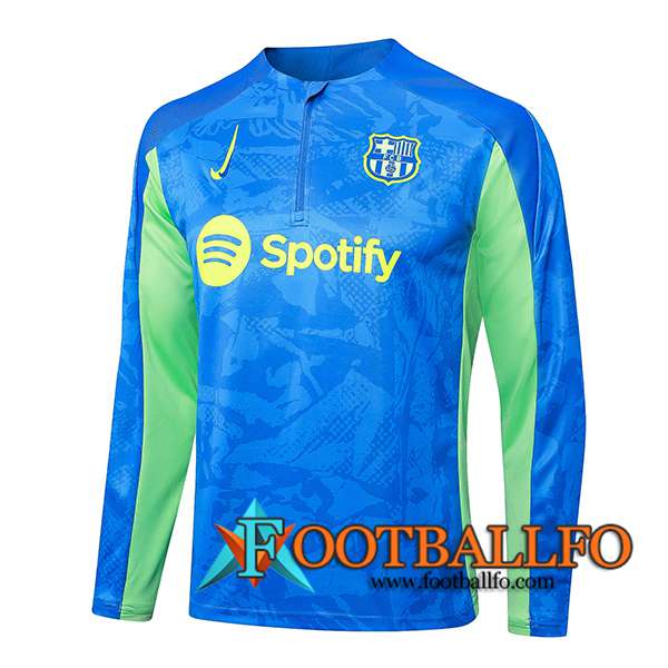 Sudadera De Entrenamiento FC Barcelona Azul/Verde 2024/2025