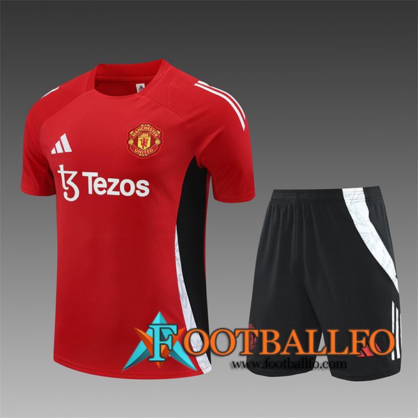 Camiseta Entrenamiento Manchester United Ninos Rojo/Negro 2024/2025