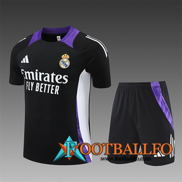 Camiseta Entrenamiento Real Madrid Ninos Negro/Blanco/Violeta 2024/2025