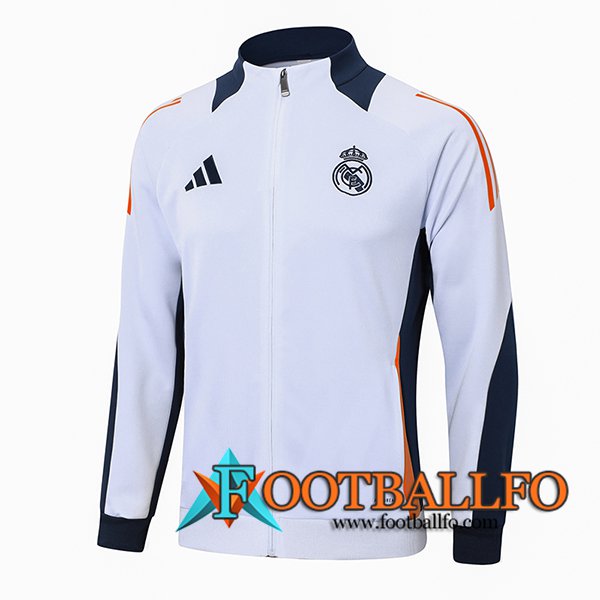 Chaquetas Futbol Real Madrid Blanco/Azul/Naranja 2024/2025 -02