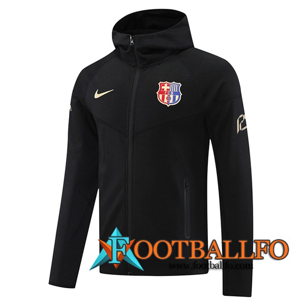 Chaqueta Con Capucha FC Barcelona Negro 2024/2025