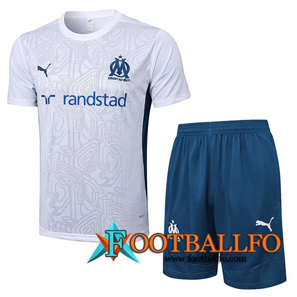 Camiseta Entrenamiento Marsella Blanco/Azul 2024/2025