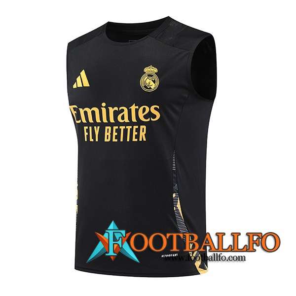 Chalecos De Futbol Real Madrid Negro/Amarillo 2024/2025 -03