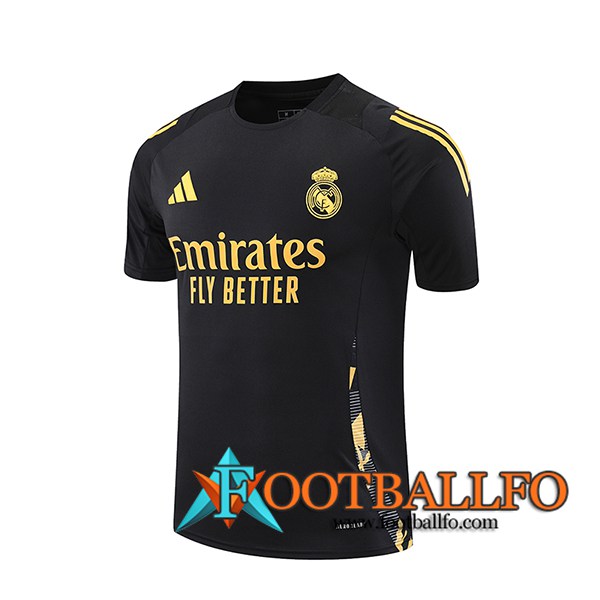 Camiseta Entrenamiento Real Madrid Negro/Amarillo 2024/2025 -02